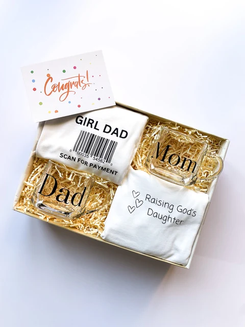 Personalised Girl Dad gift box with engraved tumbler, sweet treats and a handwritten card